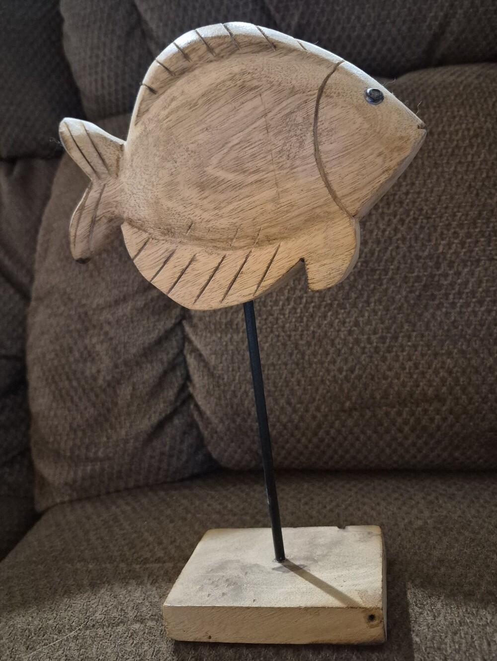 Home Accents Rustic Wood Fish Statue - Natural
